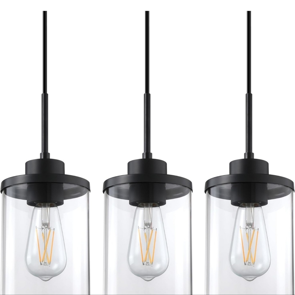 Black and Clear Glass Light Pendants